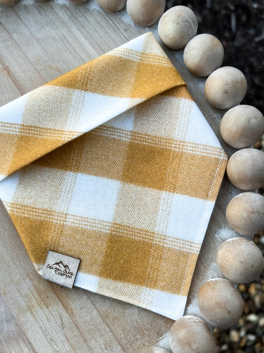 Mustard Plaid - Dog Bandana