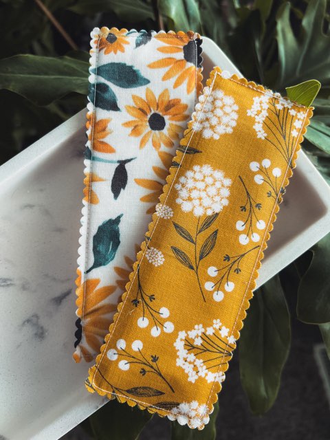 Mustard 2 Pack - Fabric Bookmarks